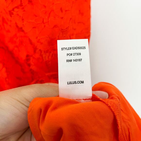 NWT Lulus One Wish Orange Lace Sleeveless Midi Dress Size Extra Large - Picture 11 of 12